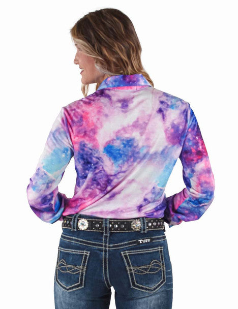 Pullover Button-Up (galaxy print)