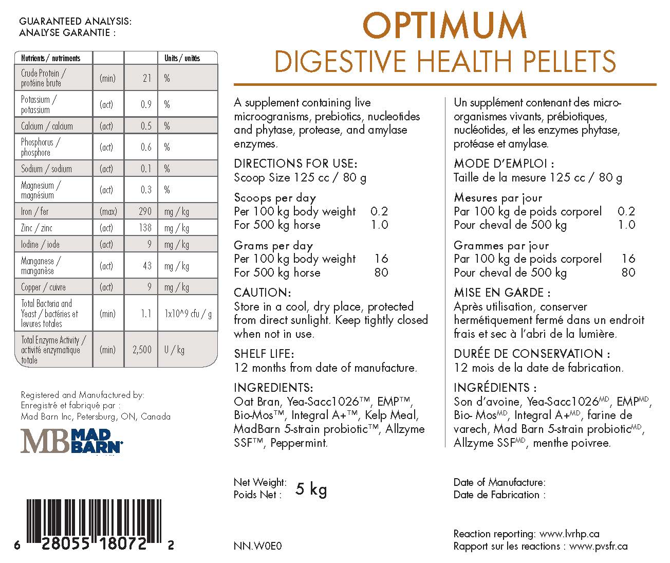 Mad Barn Optimum Digestive Health- Pellets